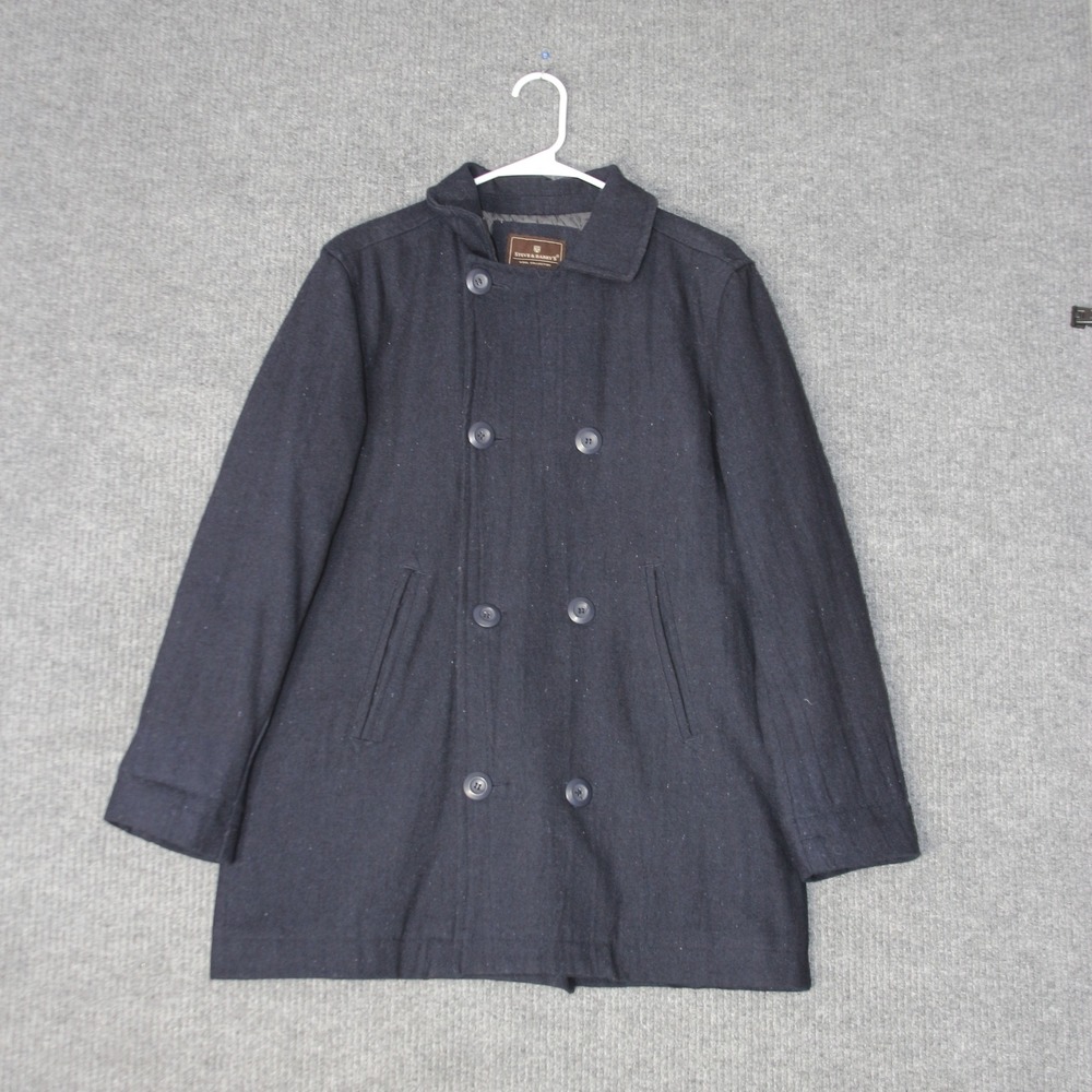 Steve & Barry's Pea Coat Mens S Navy Blue Wool Blend Double Breasted Jacket‎